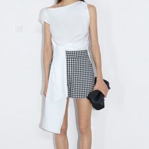 Zara Gingham Side Zip Shorts